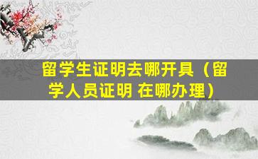 留学生证明去哪开具（留学人员证明 在哪办理）